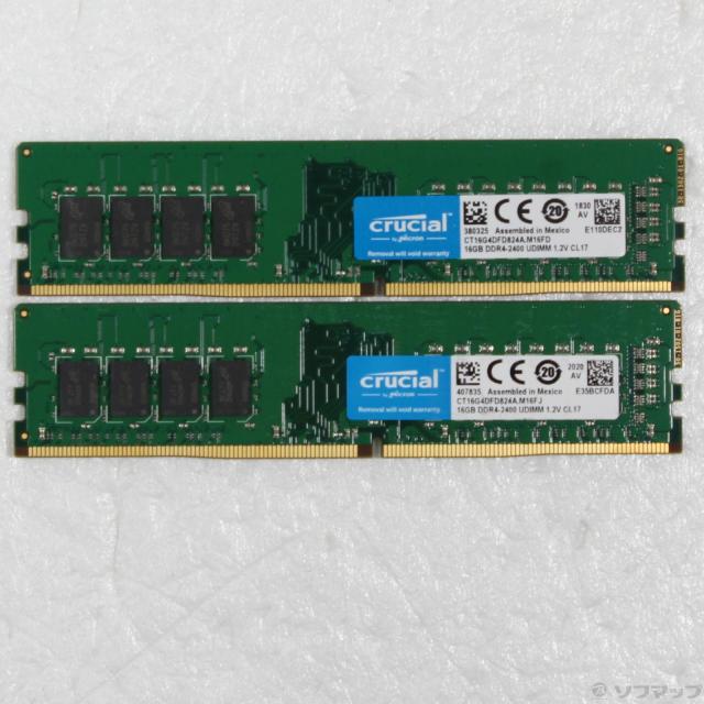 (中古)288P PC4-19200 DDR4-2400 32GB 16GB×2枚組(262-ud)