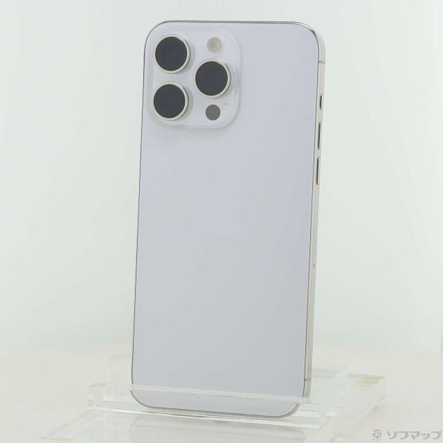 (中古)Apple iPhone15 Pro Max 256GB ホワイトチタニウム MU6Q3J/A SIMフリー(377-ud)