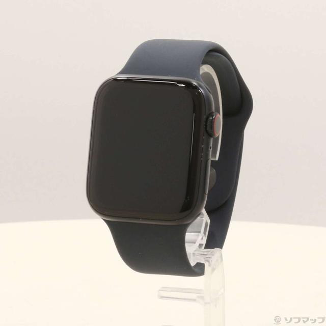 (中古)Apple Apple Watch SE 第2世代 GPS + Cellular 44mm ミッドナイトアルミニウムケース ミッドナイトスポーツバンド(262-ud)