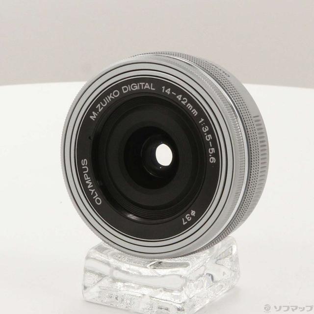(中古)OLYMPUS M.ZUIKO DIGITAL ED 14-42mm F3.5-5.6 EZ シルバー (μ4/3)(344-ud)