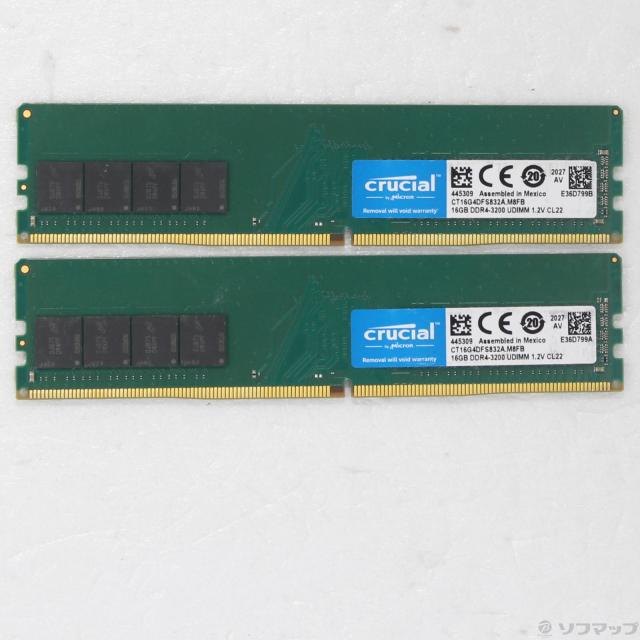 (中古)Crucial CT2K16G4DFS832A 32GB 16GB×2枚組(344-ud)