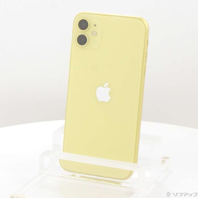 (中古)Apple iPhone11 64GB 黄色 MHDE3J/A SIM無償性(198-ud)