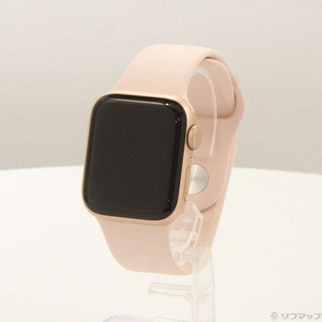 (中古)Apple Apple Watch SE 第1世代 GPS 40mm ゴールドアルミニウムケース ピンクサンドスポーツバンド(258-ud)