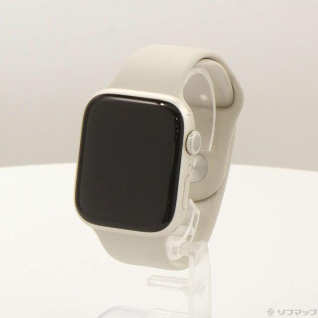 (中古)Apple Apple Watch Series 7 GPS 45mm スターライトアルミニウムケース スターライトスポーツバンド(198-ud)