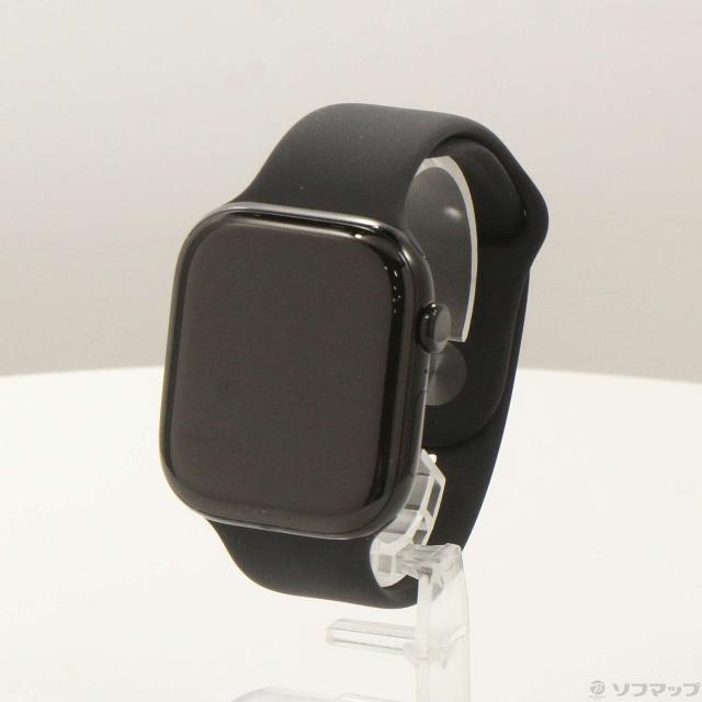 (中古)Apple Apple Watch Series 11 GPS 46mm ジェットブラックアルミニウムケース ブラックスポーツバンド(377-ud)