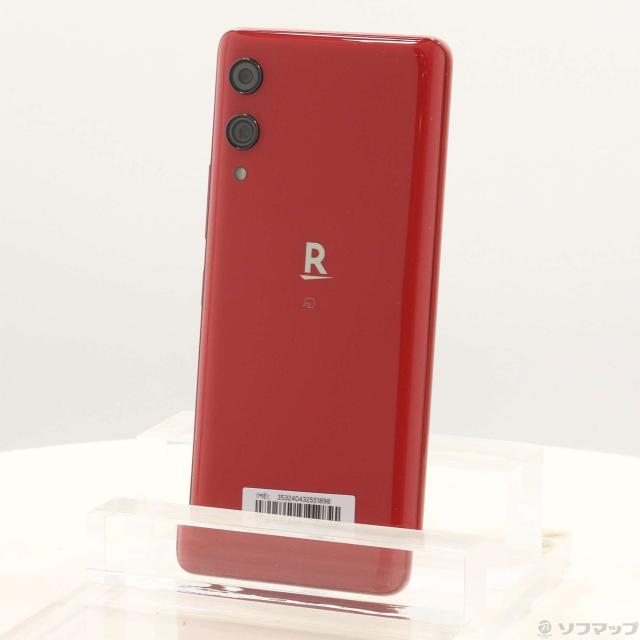 (中古)楽天モバイル Rakuten Hand 64GB クリムゾンレッド P710 楽天 SIMフリー(297-ud)