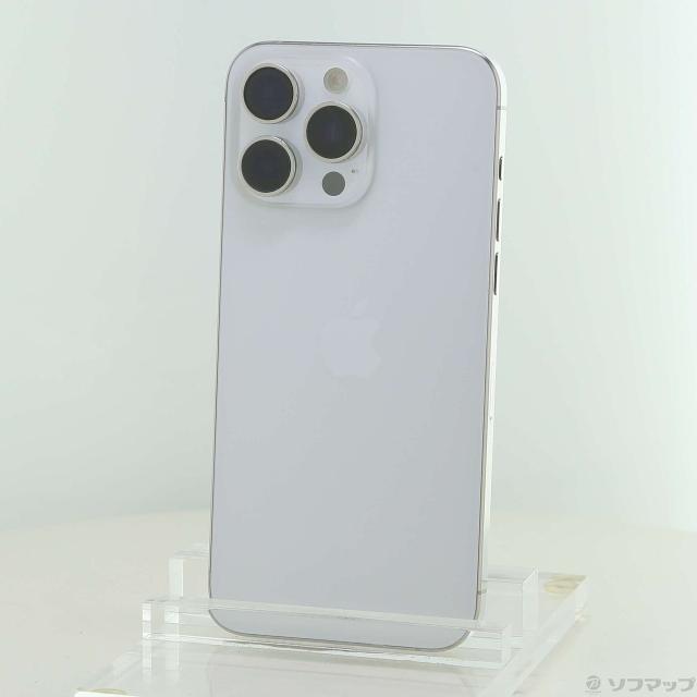 (中古)Apple iPhone15 Pro Max 256GB ホワイトチタニウム MU6Q3J/A SIMフリー(348-ud)