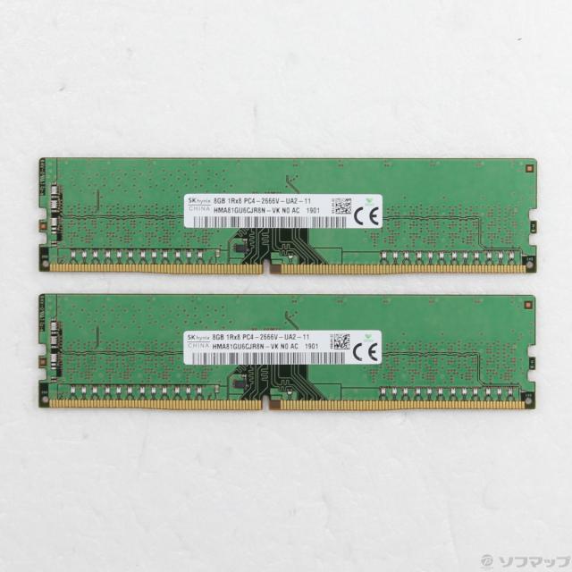 (中古)288P PC4-21300 DDR4-2666 16GB 8GB×2枚組(262-ud)