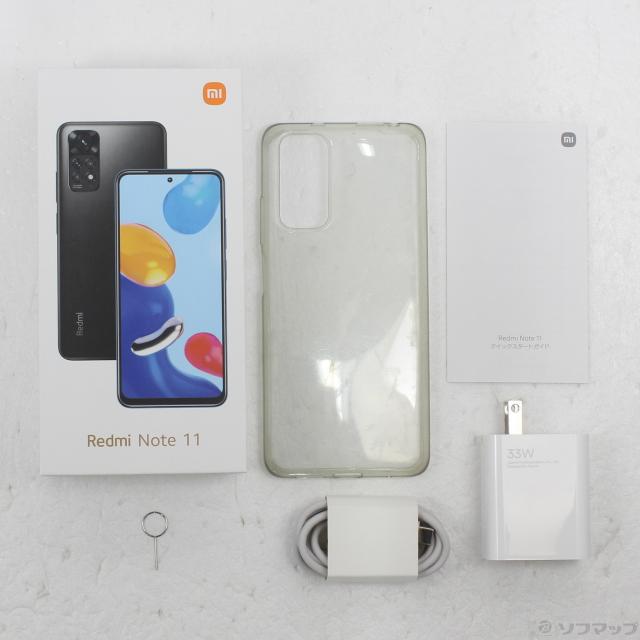 中古)XIAOMI Redmi Note 11 64GB グラファイトグレー 2201117TL SIM 