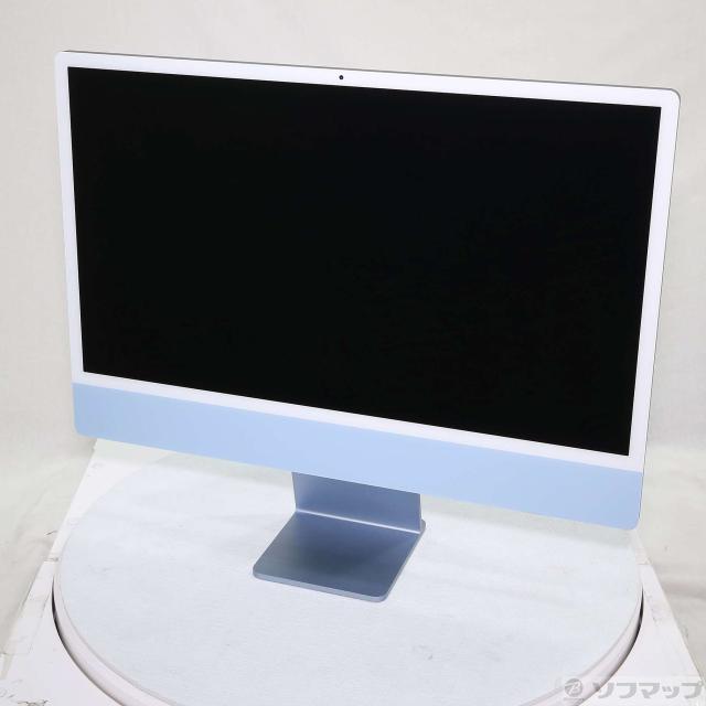 (中古)Apple iMac 24-inch Mid-2021 MJV93J/A Apple M1 8コアCPU_7コアGPU 8GB SSD256GB ブルー (26.3 Tahoe)(377-ud)