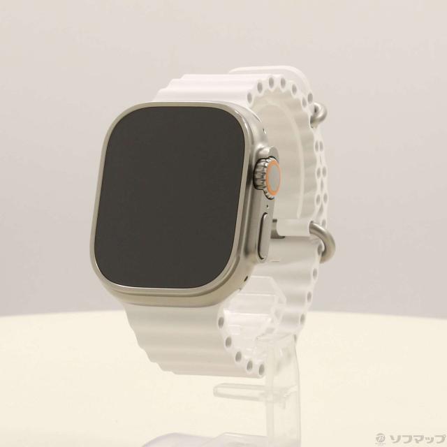 (中古)Apple Apple Watch Ultra GPS + Cellular 49mm チタニウムケース ホワイトオーシャンバンド(305-ud)