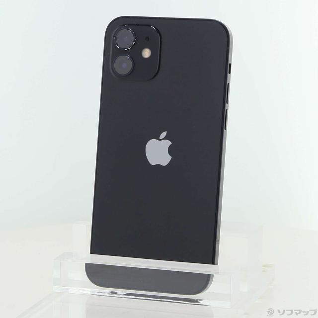(中古)Apple iPhone12 64GB ブラック MGHN3J/A SIMフリー(377-ud)