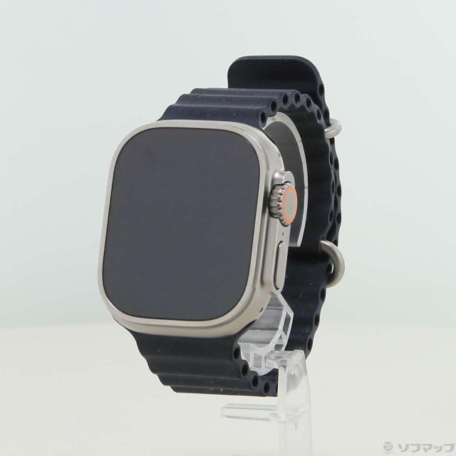 (中古)Apple Apple Watch Ultra GPS + Cellular 49mm チタニウムケース ミッドナイトオーシャンバンド(262-ud)