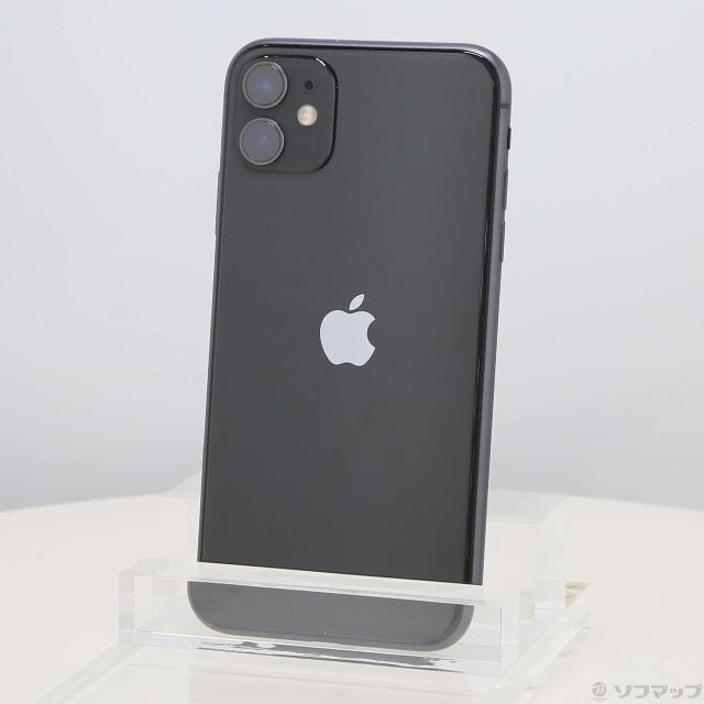 (中古)Apple iPhone11 128GB ブラック MHDH3J/A SIMフリー(198-ud)