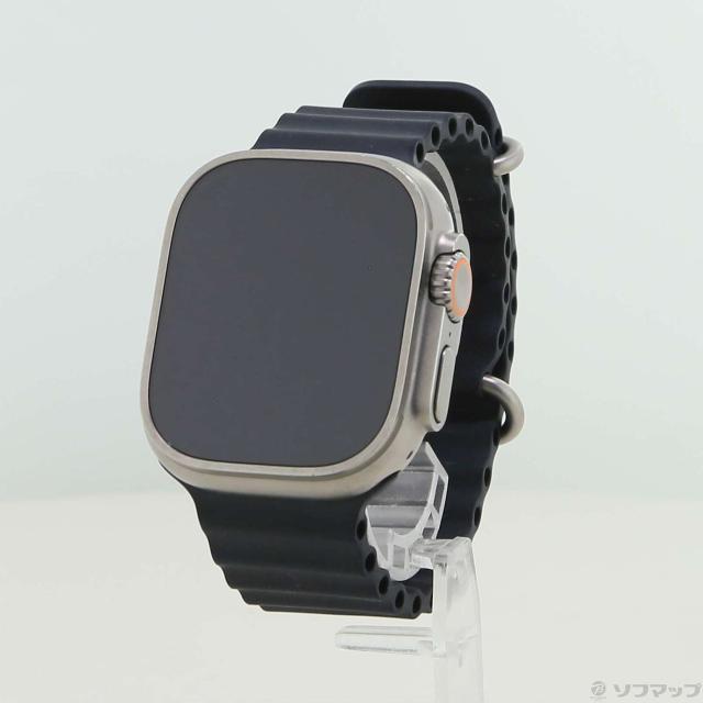 (中古)Apple Apple Watch Ultra GPS + Cellular 49mm チタニウムケース ミッドナイトオーシャンバンド(262-ud)