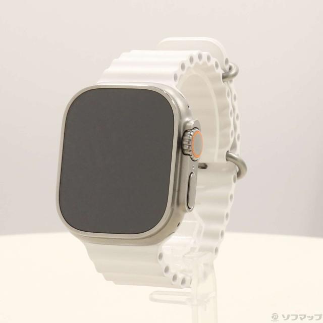 (中古)Apple Apple Watch Ultra GPS + Cellular 49mm チタニウムケース ホワイトオーシャンバンド(262-ud)