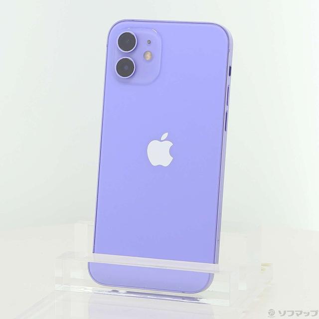 (中古)Apple iPhone12 64GB パープル MJNH3J/A SIMフリー(258-ud)
