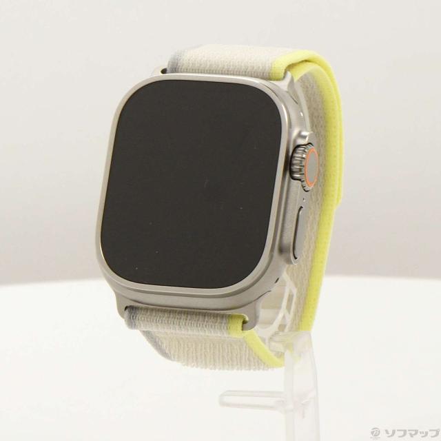 (中古)Apple Apple Watch Ultra GPS + Cellular 49mm チタニウムケース イエロー/ベージュトレイルループ(262-ud)