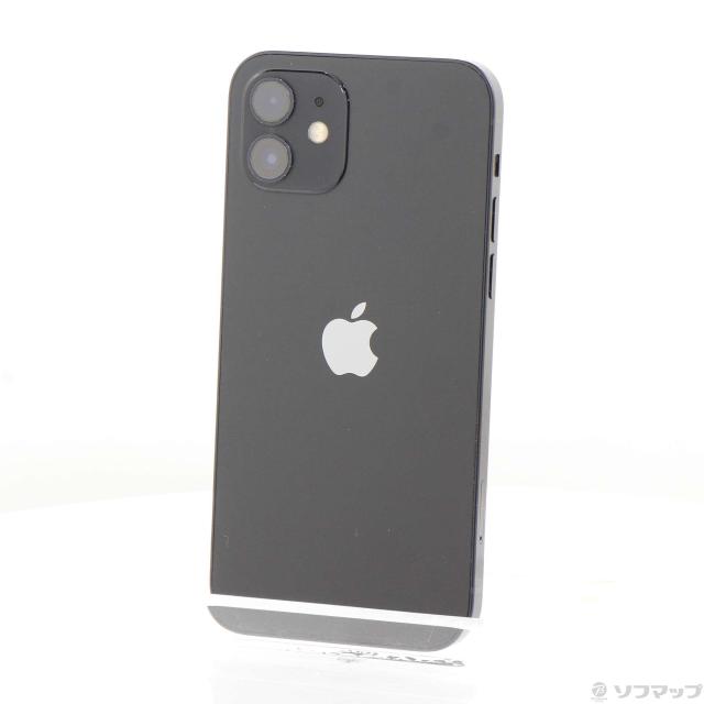 (中古)Apple iPhone12 64GB ブラック MGHN3J/A SIMフリー(368-ud)