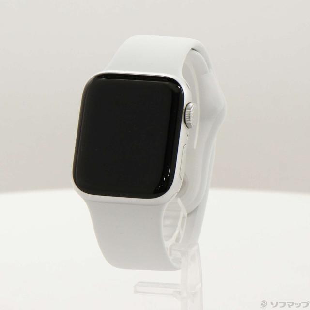 (中古)Apple Apple Watch SE 第2世代 GPS 40mm シルバーアルミニウムケース ホワイトスポーツバンド(368-ud)