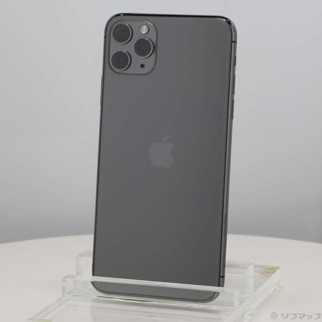 (中古)Apple iPhone11 Pro Max 256GB スペースグレイ MWHJ2J/A SIMフリー(377-ud)