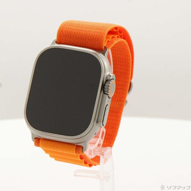 (中古)Apple Apple Watch Ultra GPS + Cellular 49mm チタニウムケース オレンジアルパインループ(295-ud)