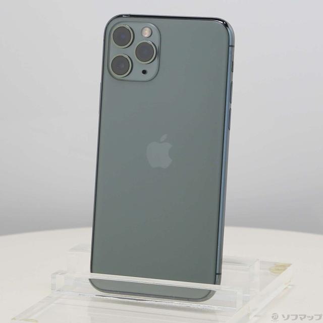 (中古)Apple iPhone11 Pro 256GB ミッドナイトグリーン NWCC2J/A SIMフリー(258-ud)