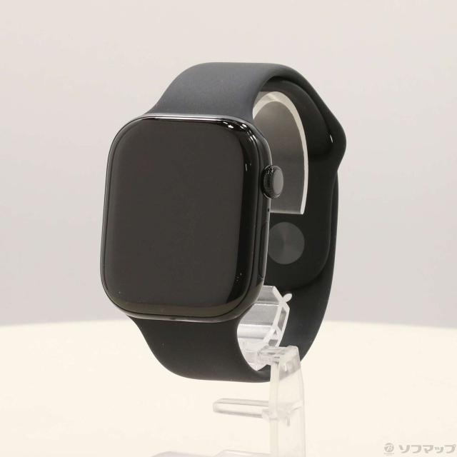 (中古)Apple Apple Watch Series 11 GPS 46mm ジェットブラックアルミニウムケース ブラックスポーツバンド(262-ud)