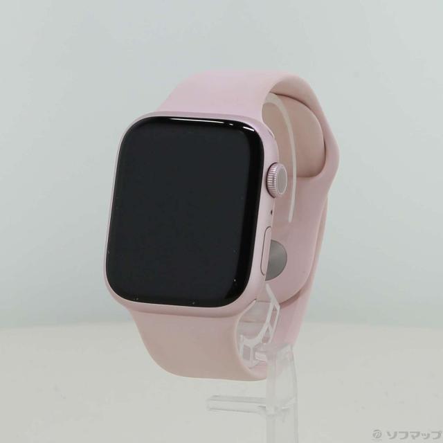 (中古)Apple Apple Watch Series 9 GPS 45mm ピンクアルミニウムケース ライトピンクスポーツバンド(305-ud)