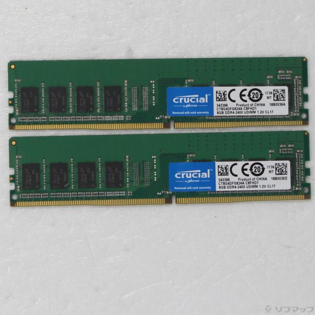 (中古)288P PC4-19200 DDR4 2400 16GB 8GB×2枚組(262-ud)