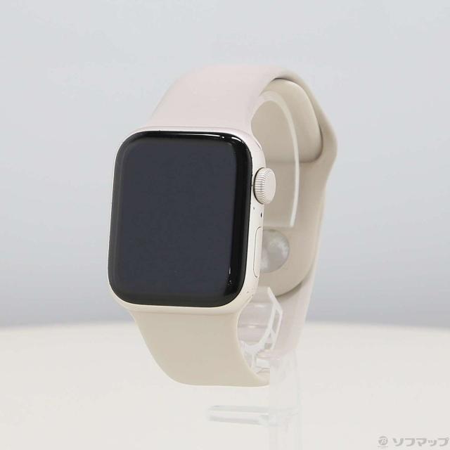 (中古)Apple Apple Watch SE 第2世代 GPS 40mm スターライトアルミニウムケース スターライトスポーツバンド(344-ud)