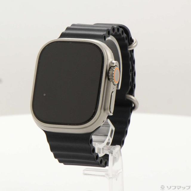 (中古)Apple Apple Watch Ultra GPS + Cellular 49mm チタニウムケース ミッドナイトオーシャンバンド(295-ud)