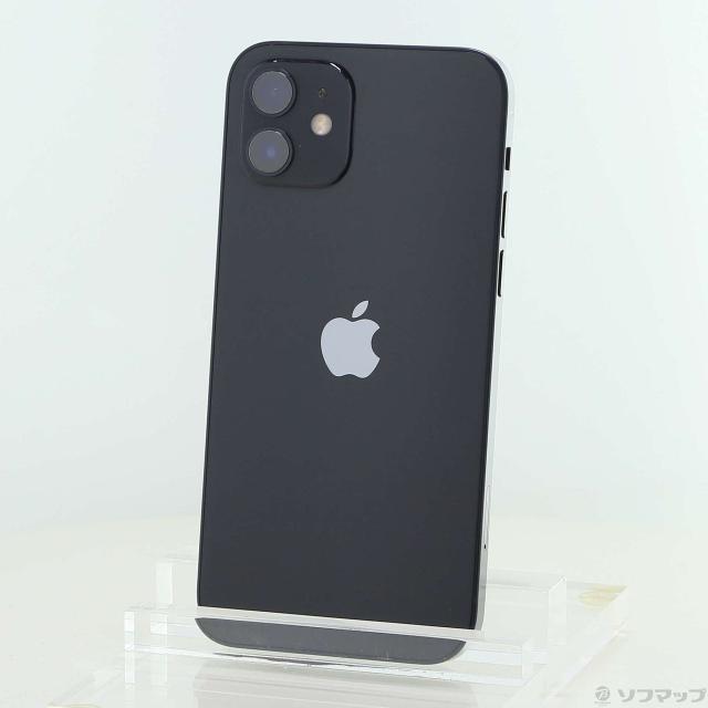 (中古)Apple iPhone12 64GB ブラック MGHN3J/A SIMフリー(368-ud)