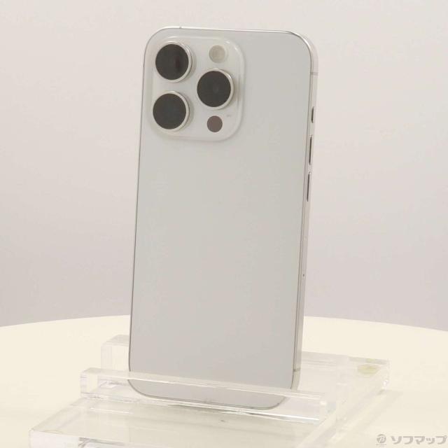 (中古)Apple iPhone15 Pro 128GB ホワイトチタニウム MTU83J/A SIMフリー(198-ud)