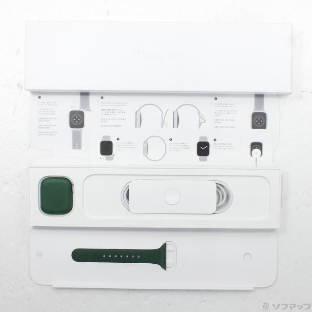 (中古)Apple Apple Watch Series 7 GPS 41mm グリーンアルミニウムケース クローバースポーツバンド(344-ud)_4