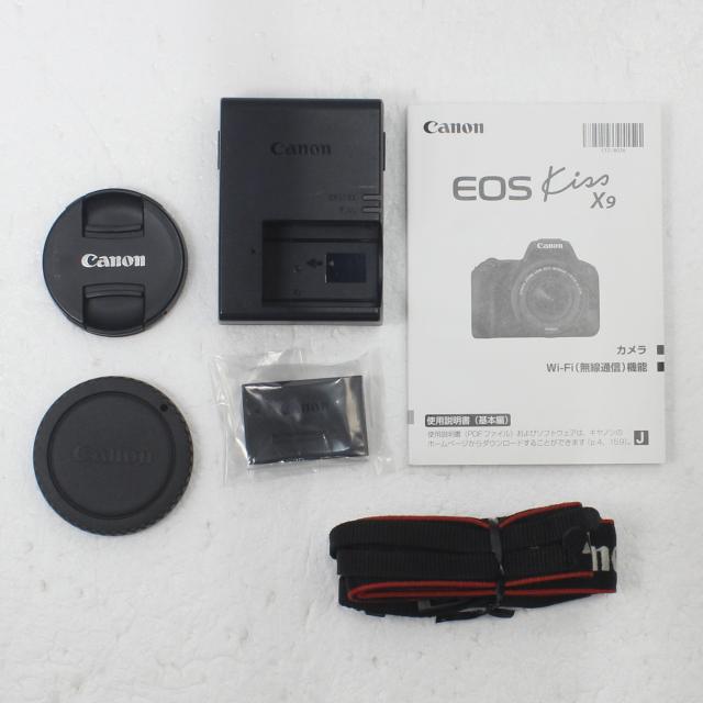 (中古)Canon EOS Kiss X9 黒いこと EF-S18-55 IS STM 水晶体一揃いの道具(276-ud)