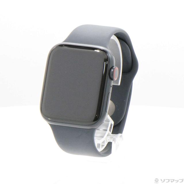 (中古)Apple Apple Watch SE 第2世代 GPS + Cellular 44mm ミッドナイトアルミニウムケース ミッドナイトスポーツバンド(276-ud)