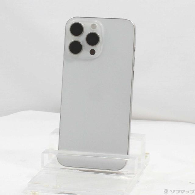 (中古)Apple iPhone15 Pro Max 256GB ホワイトチタニウム MU6Q3J/A SIMフリー(377-ud)