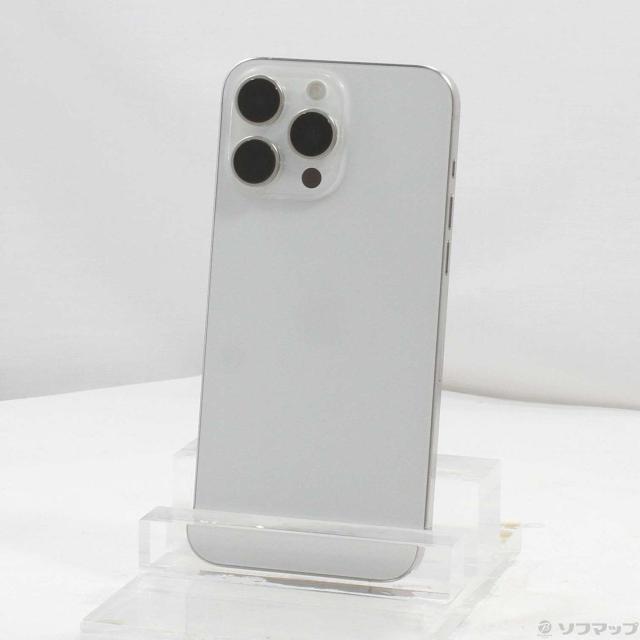 (中古)Apple iPhone15 Pro Max 256GB ホワイトチタニウム MU6Q3J/A SIMフリー(377-ud)
