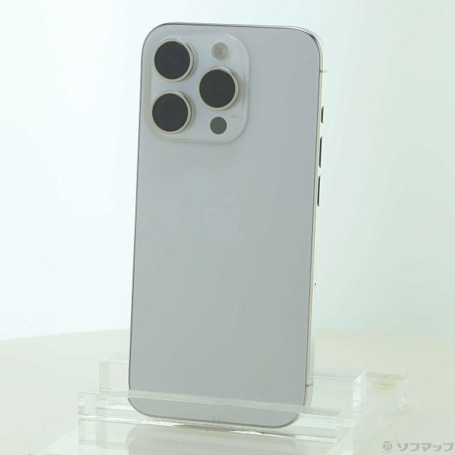 (中古)Apple iPhone15 Pro 128GB ホワイトチタニウム MTU83J/A SIMフリー(349-ud)