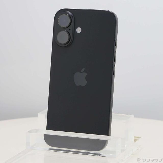 (中古)Apple iPhone16 256GB ブラック MYDW3J/A SIMフリー(377-ud)