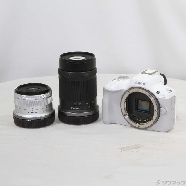 (中古)Canon EOS R50 ダブルズームキット ホワイト(198-ud)