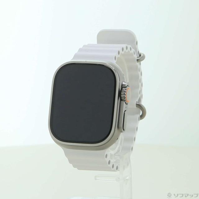 (中古)Apple Apple Watch Ultra GPS + Cellular 49mm チタニウムケース ホワイトオーシャンバンド(262-ud)