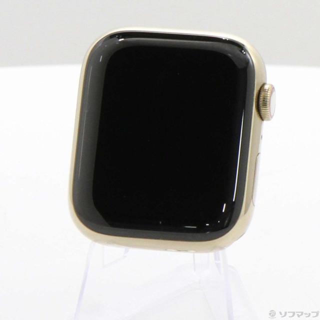 (中古)Apple Apple Watch Series 7 GPS + Cellular 45mm ゴールドステンレススチールケース バンド無し(344-ud)