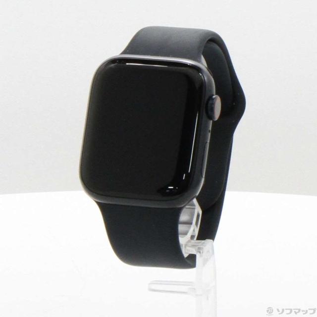 (中古)Apple Apple Watch Series 8 GPS + Cellular 45mm ミッドナイトアルミニウムケース ミッドナイトスポーツバンド(344-ud)