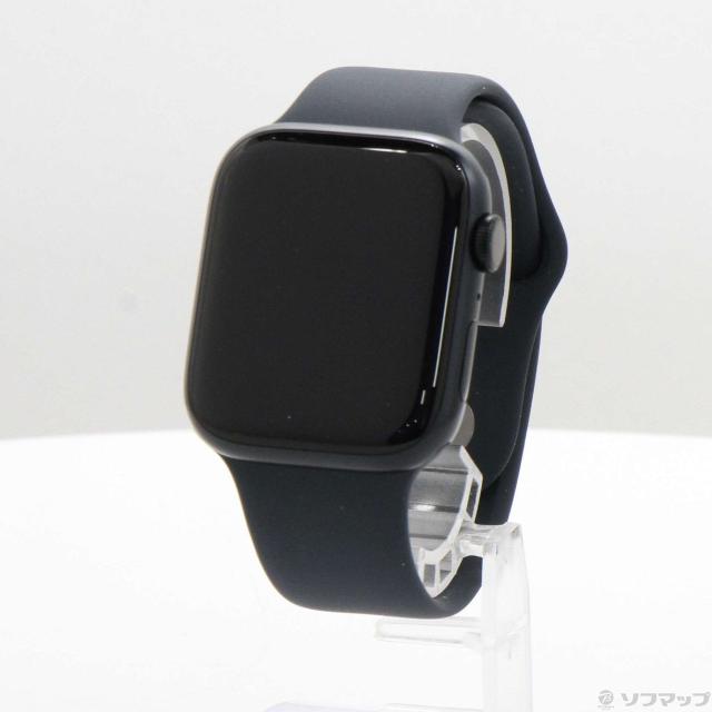 (中古)Apple Apple Watch Series 7 GPS 45mm ミッドナイトアルミニウムケース ミッドナイトスポーツバンド(344-ud)