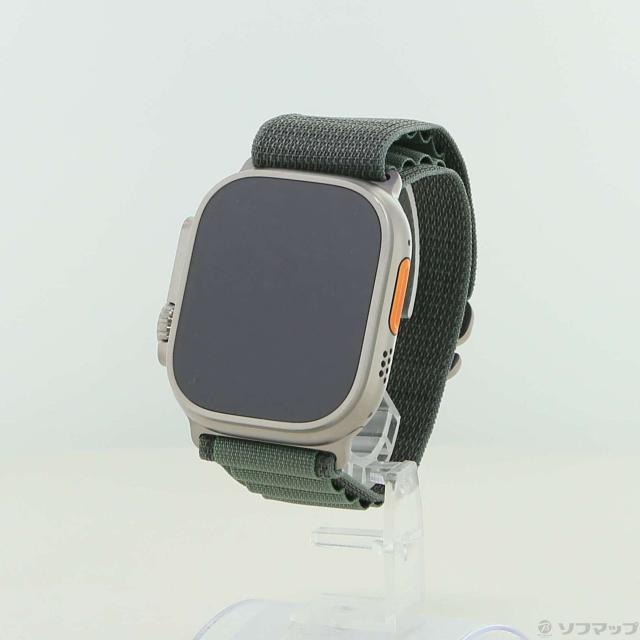 (中古)Apple Apple Watch Ultra GPS + Cellular 49mm チタニウムケース グリーンアルパインループ(262-ud)