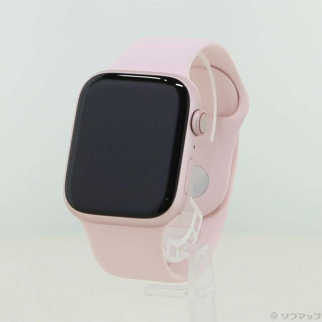 (中古)Apple (展示品) Apple Watch Series 9 GPS + Cellular 45mm ピンクアルミニウムケース ライトピンクスポーツバンド(262-ud)