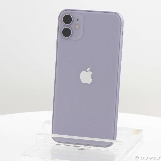 (中古)Apple iPhone11 128GB パープル MHDM3J/A SIMフリー(198-ud)