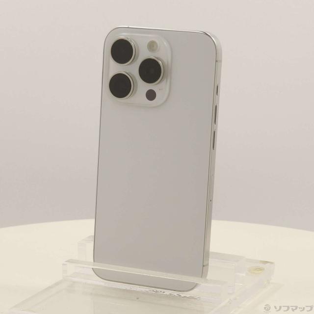 (中古)Apple iPhone15 Pro 256GB ホワイトチタニウム MTUD3J/A SIMフリー(297-ud)